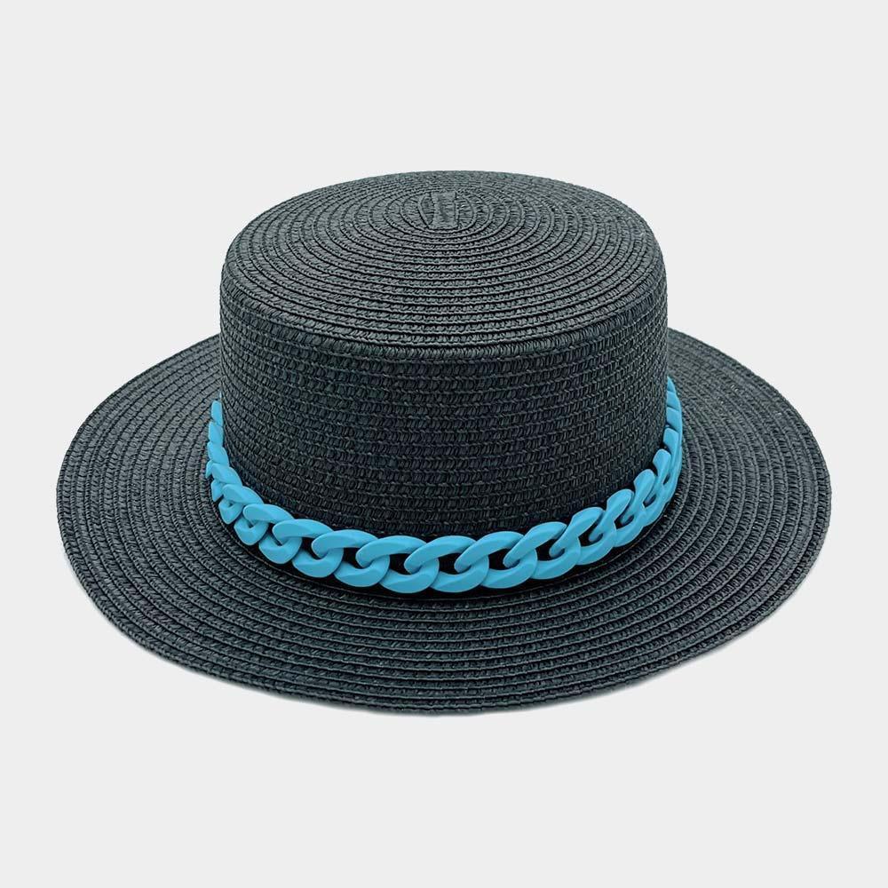 Colored Chain Band Panama Sun Hat - Jewelry Store by Erik Rayo