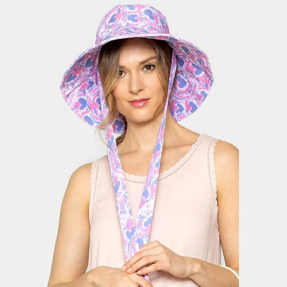 Watercolored Chin Tie Bucket Hat - Jewelry Store by Erik Rayo