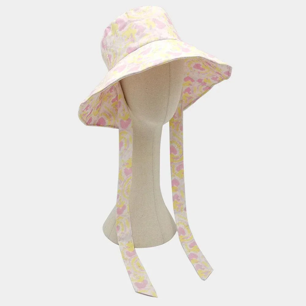 Watercolored Chin Tie Bucket Hat - Jewelry Store by Erik Rayo