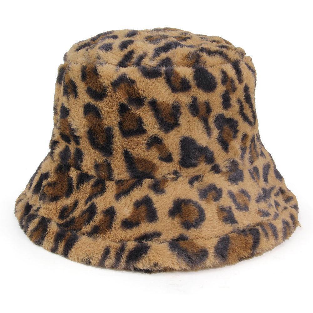 Leopard Patterned Faux Fur Bucket Hat - Jewelry Store by Erik Rayo