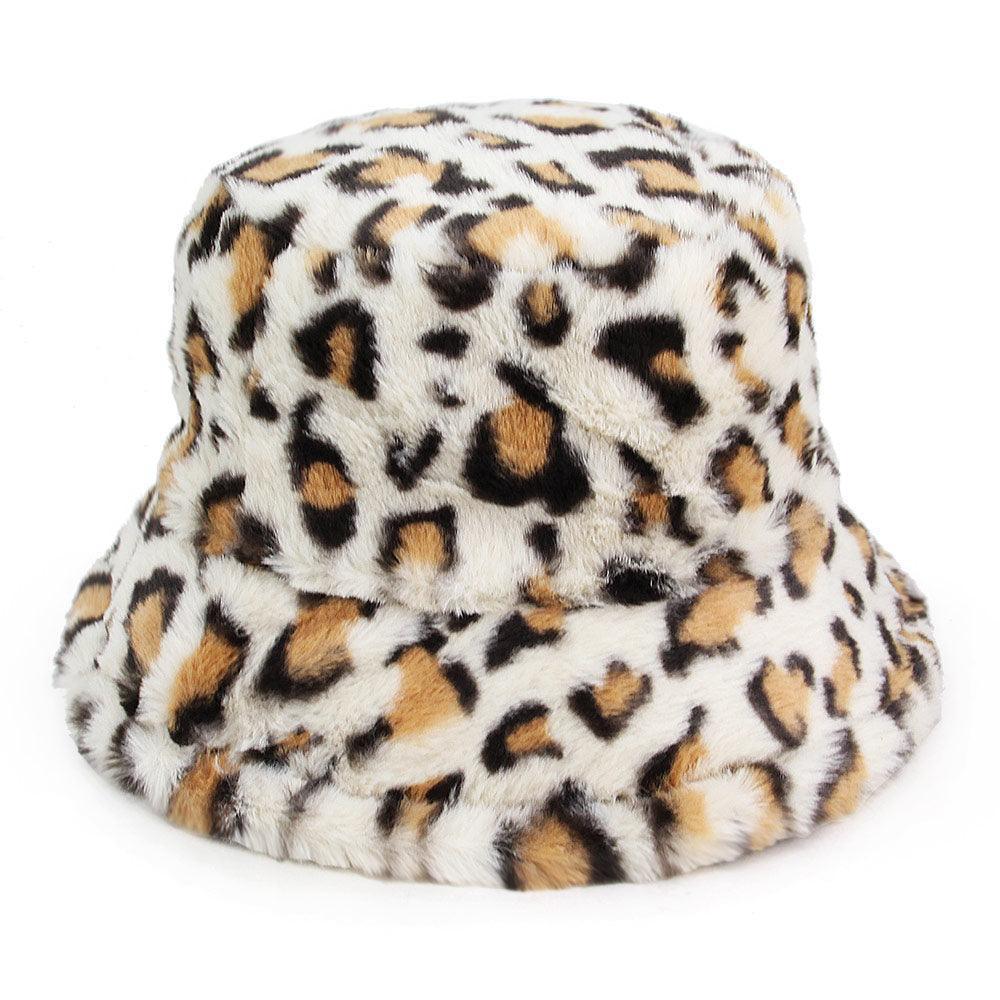 Leopard Patterned Faux Fur Bucket Hat - Jewelry Store by Erik Rayo