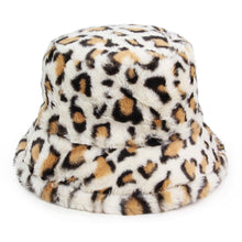 Load image into Gallery viewer, Leopard Patterned Faux Fur Bucket Hat
