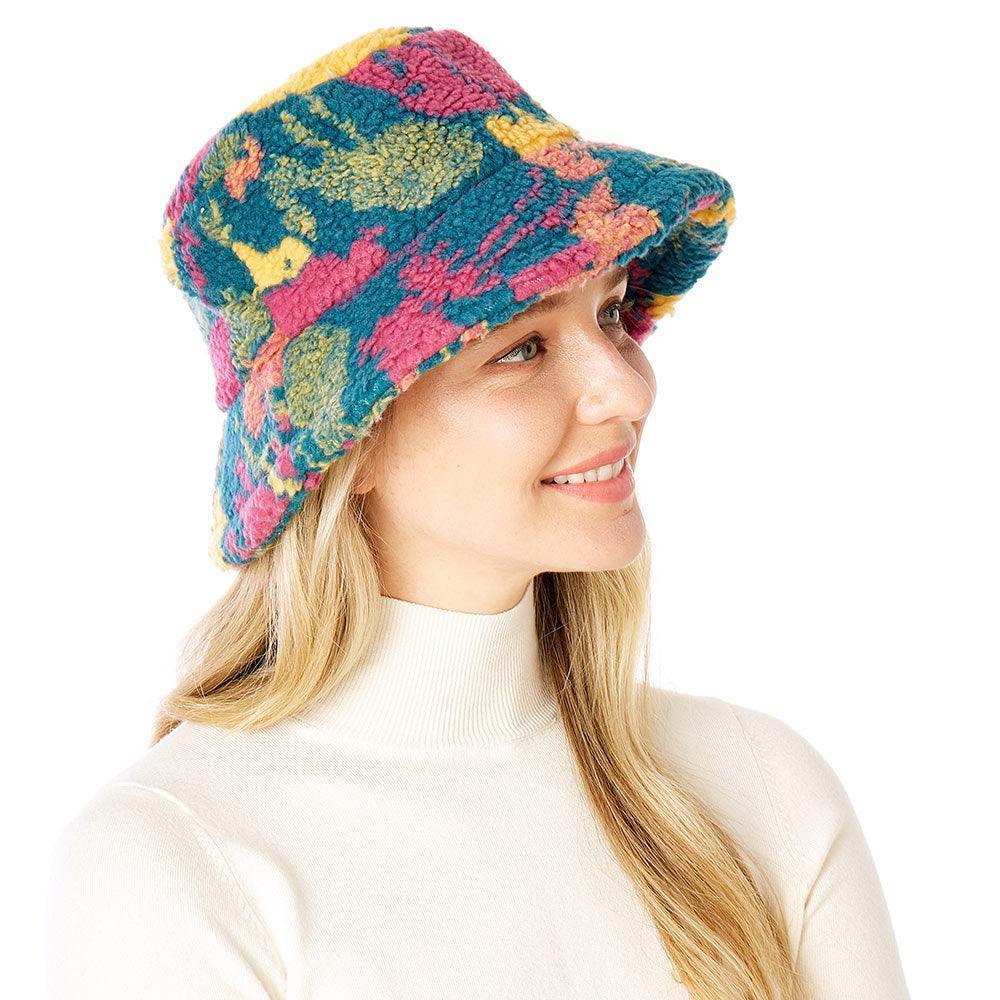 Colorful Patterned Sherpa Bucket Hat - Jewelry Store by Erik Rayo
