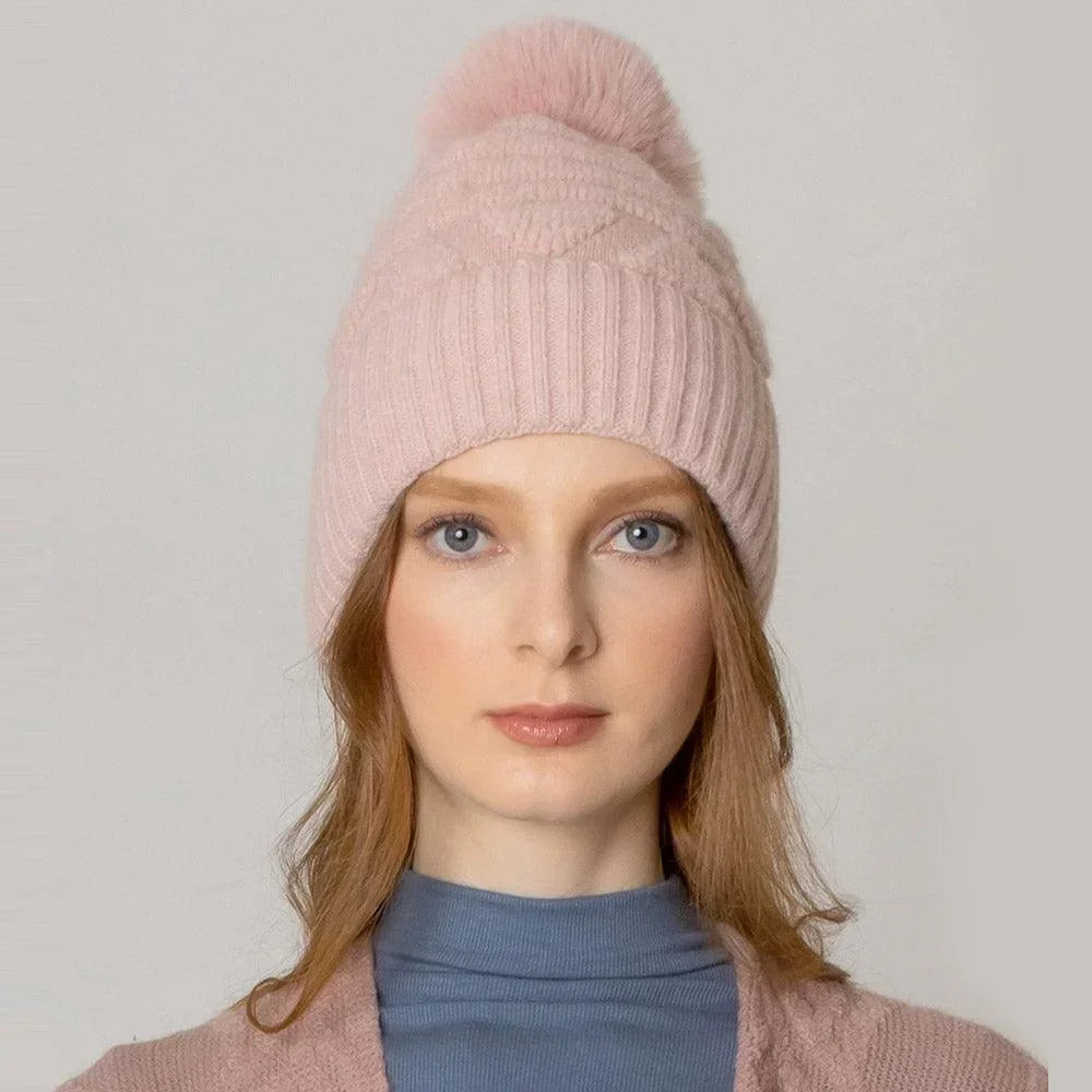Pom Pom Furry Beanie Hat - Jewelry Store by Erik Rayo