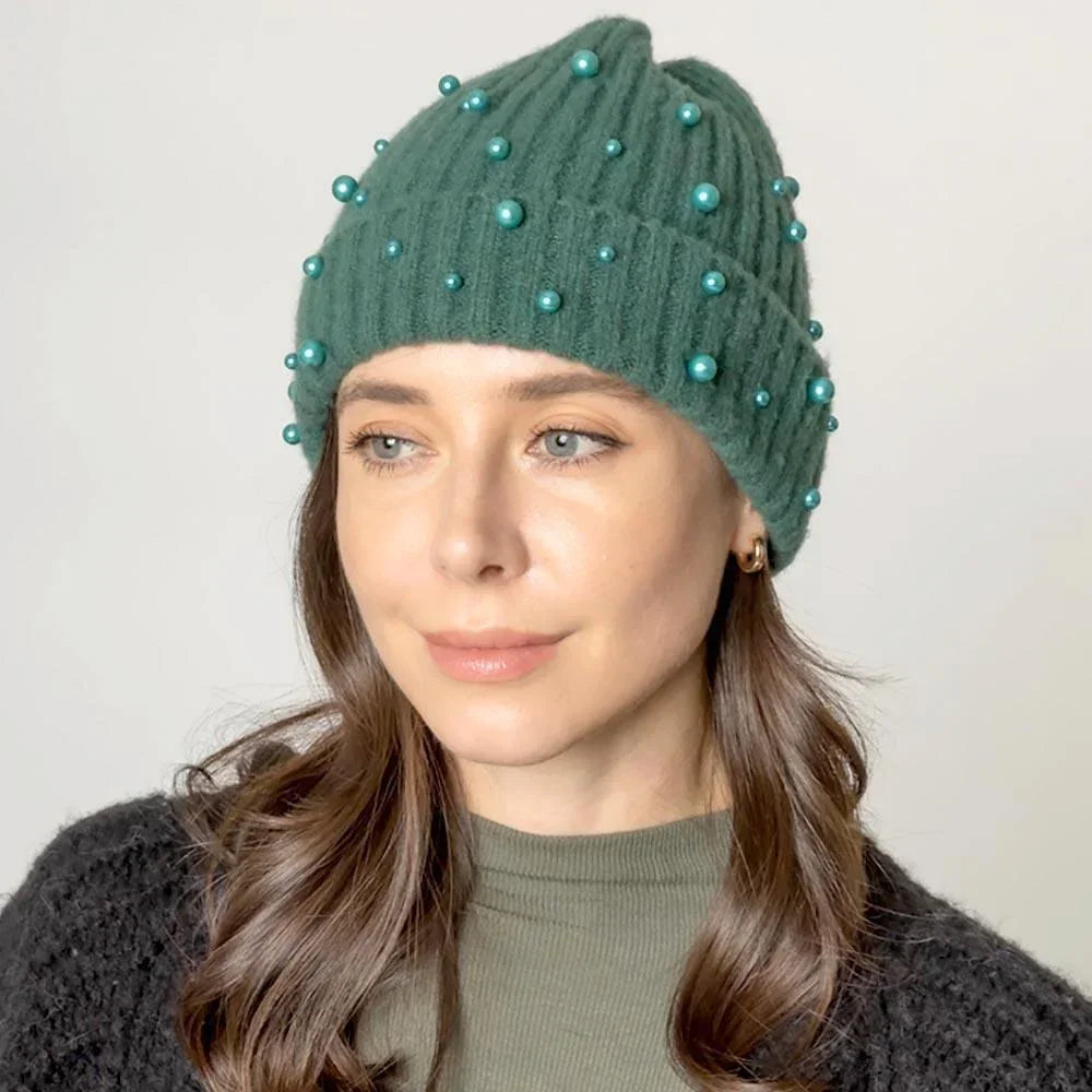 Pearl Beanie Hat - Jewelry Store by Erik Rayo