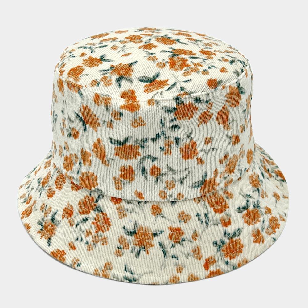 Floral Printed Corduroy Bucket Hat - Jewelry Store by Erik Rayo
