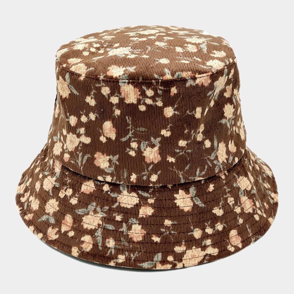 Floral Printed Corduroy Bucket Hat - Jewelry Store by Erik Rayo