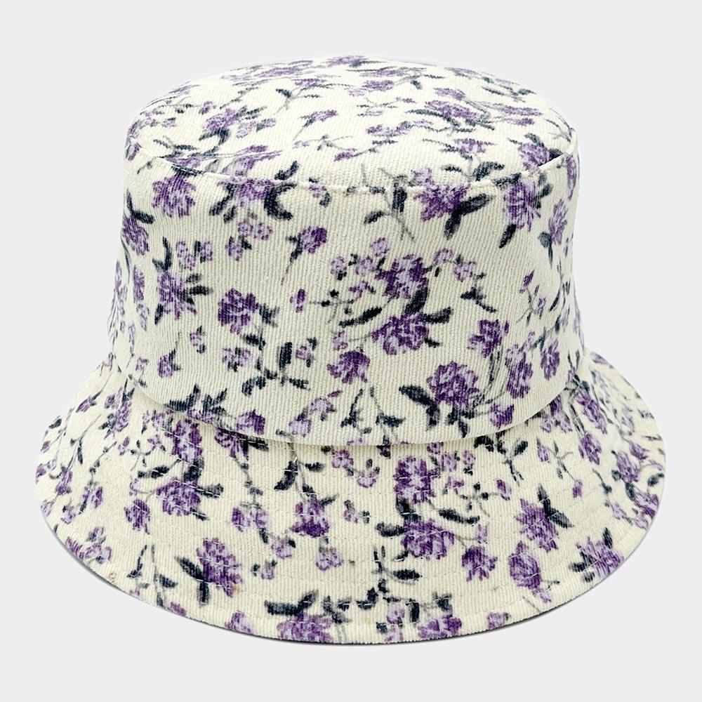 Floral Printed Corduroy Bucket Hat - Jewelry Store by Erik Rayo