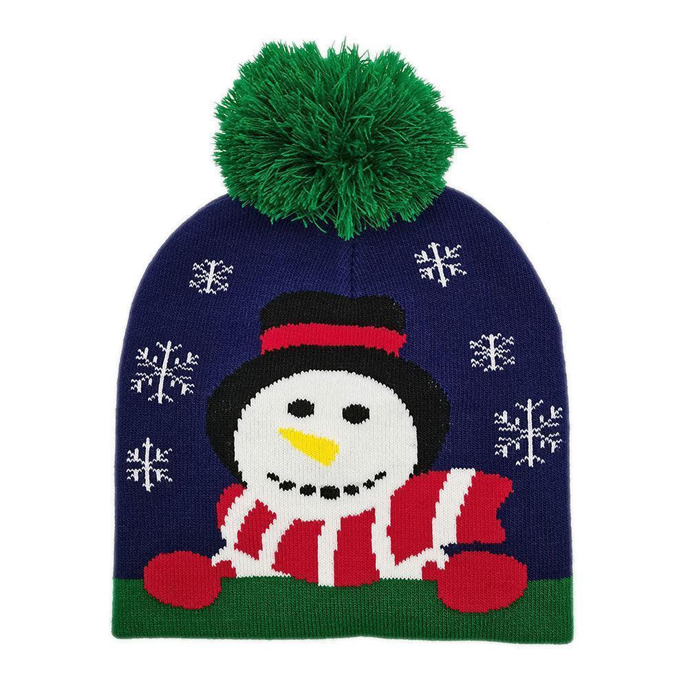 Snowman Snowflake Pom Pom Beanie Hat - Jewelry Store by Erik Rayo