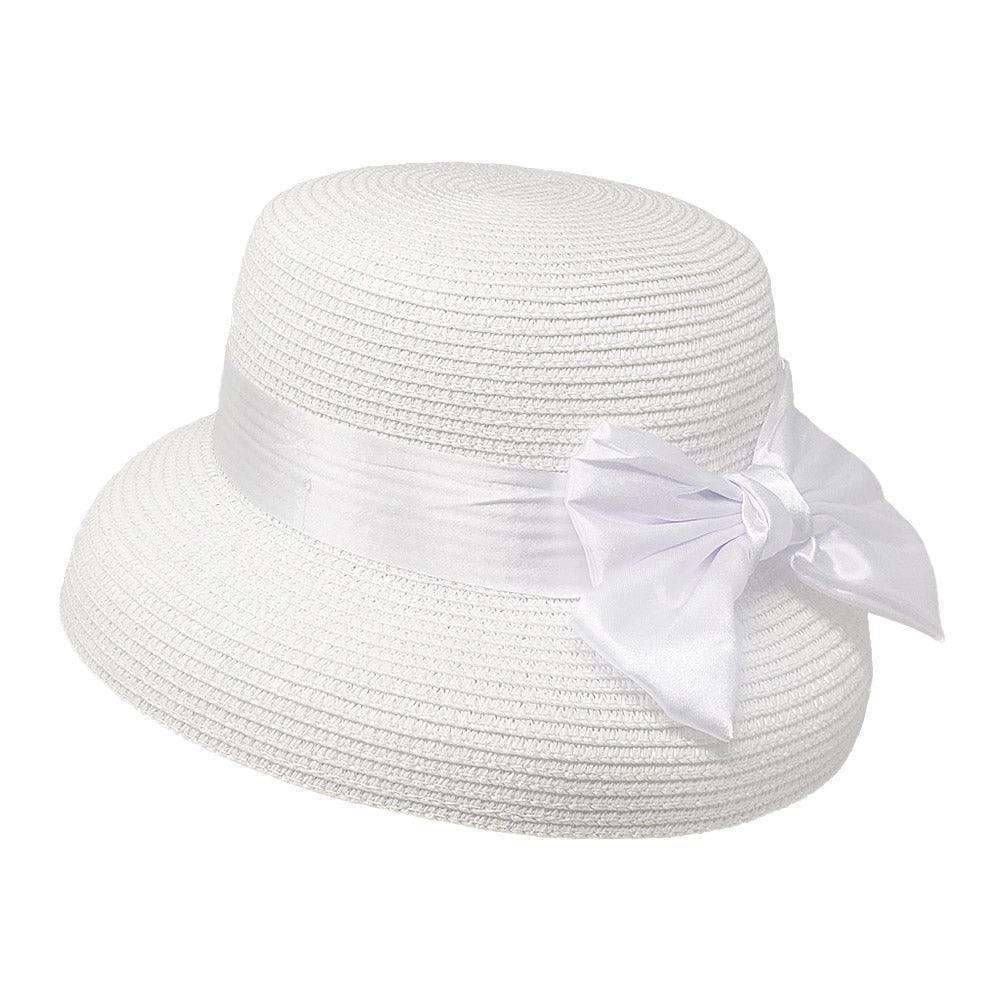Satin Bow Band Straw Church Hat - Jewelry Store by Erik Rayo