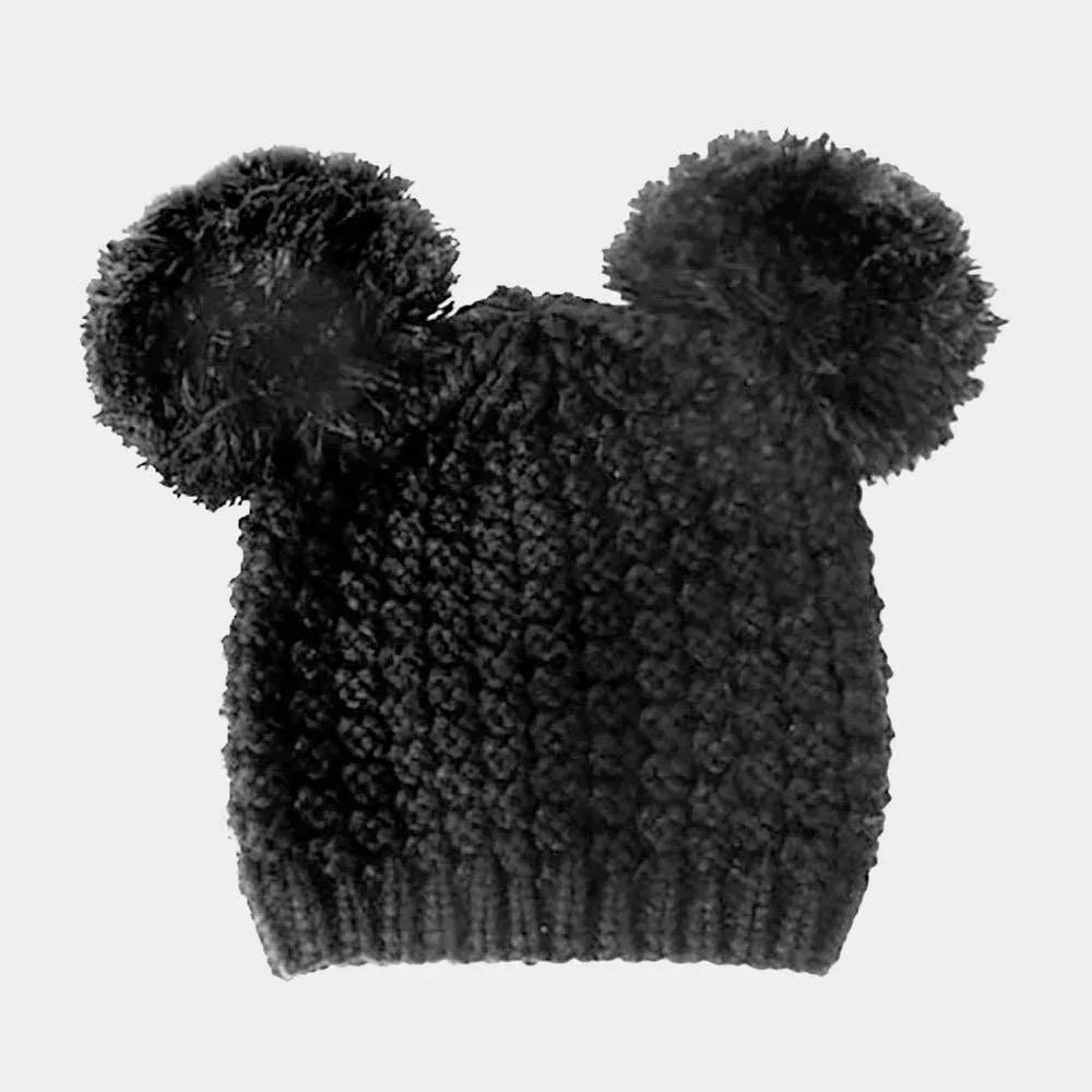 Double Pom Pom Knit Beanie Hat - Jewelry Store by Erik Rayo