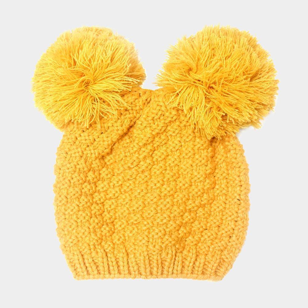 Double Pom Pom Knit Beanie Hat - Jewelry Store by Erik Rayo