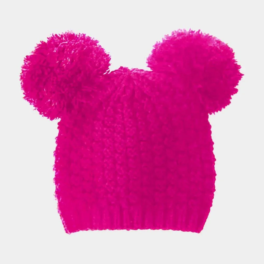 Double Pom Pom Knit Beanie Hat - Jewelry Store by Erik Rayo