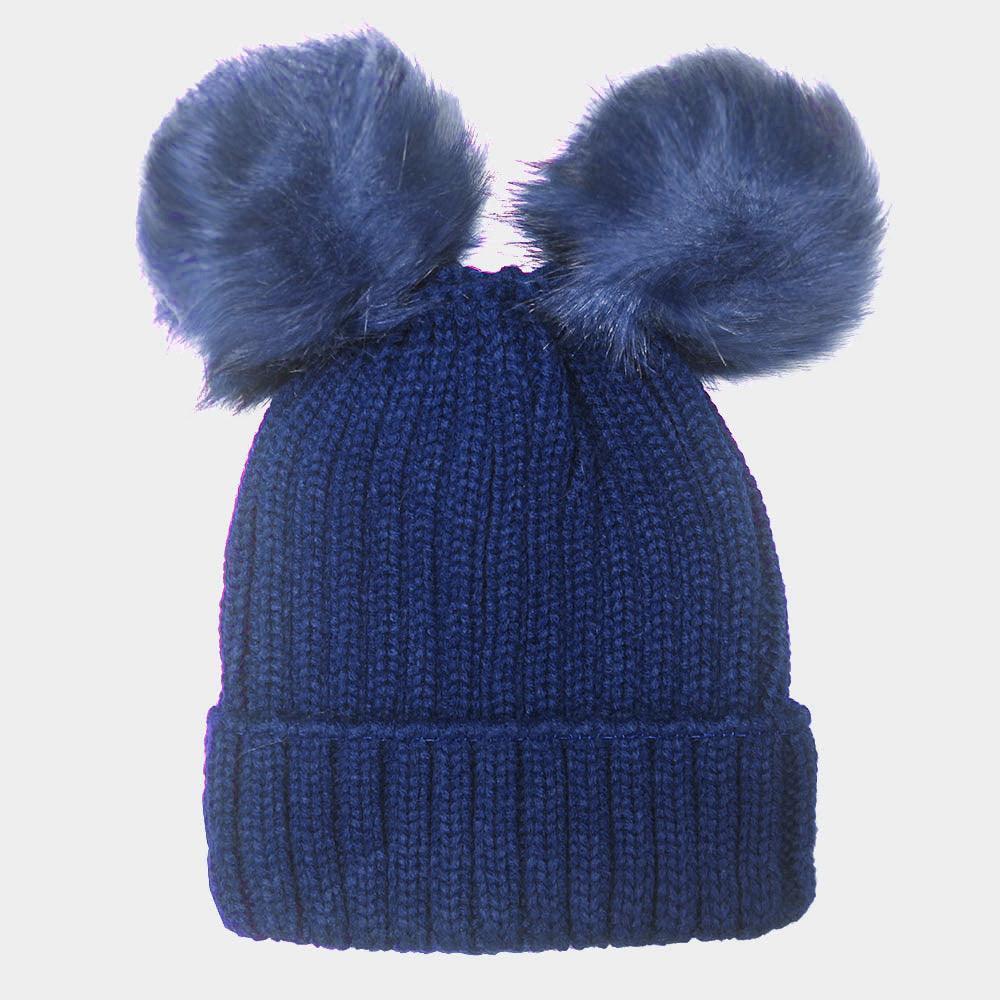Double Pom Pom Knit Beanie Hat - Jewelry Store by Erik Rayo