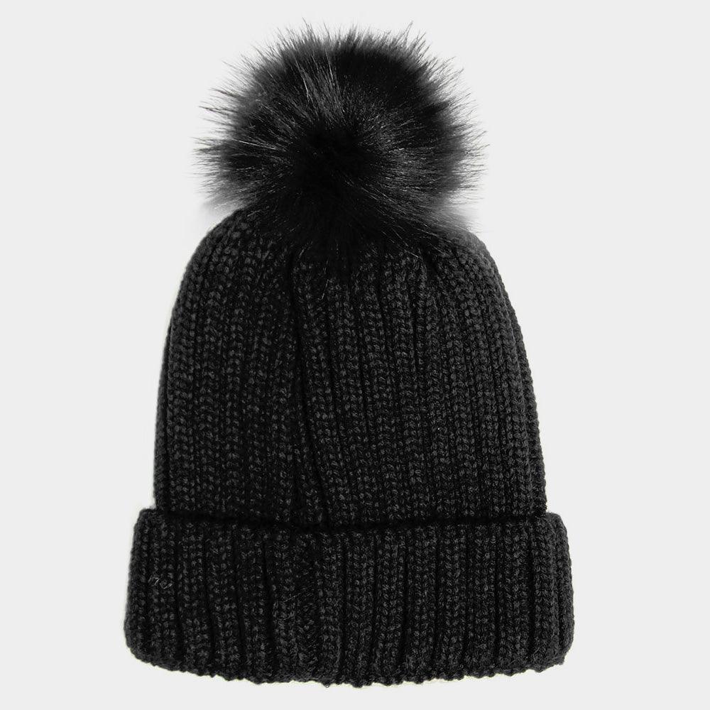 Cable Knit Pom Pom Beanie Hat - Jewelry Store by Erik Rayo