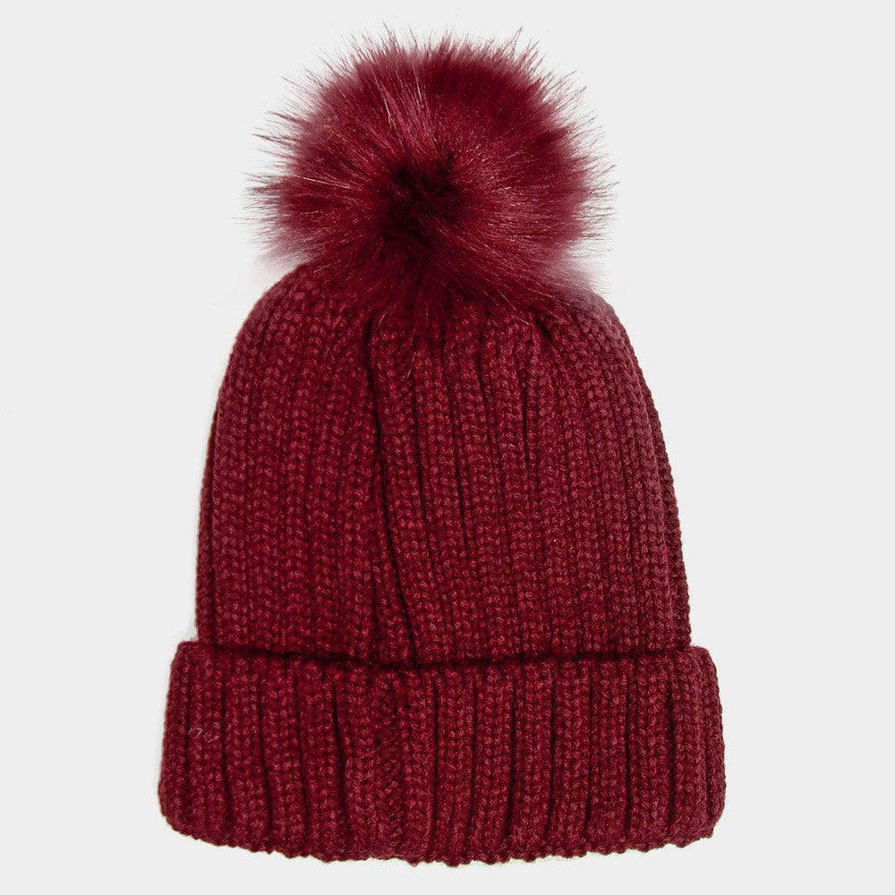Cable Knit Pom Pom Beanie Hat - Jewelry Store by Erik Rayo