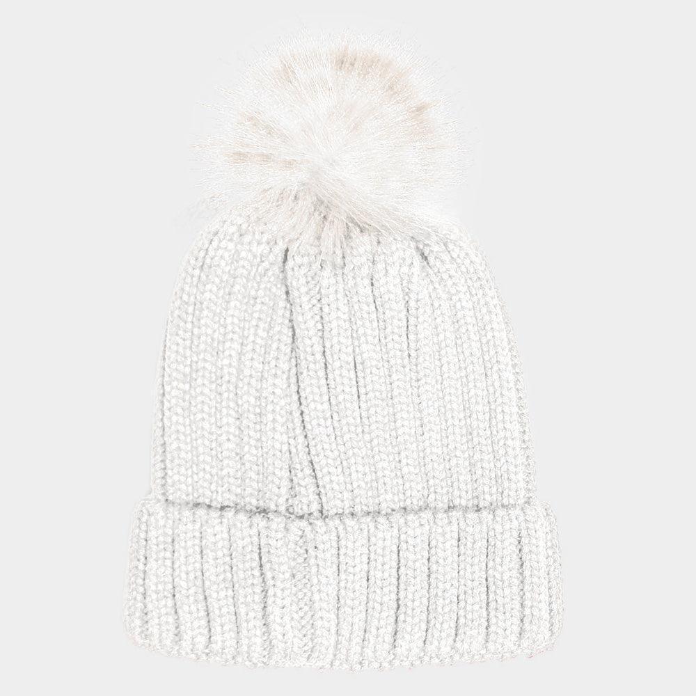 Cable Knit Pom Pom Beanie Hat - Jewelry Store by Erik Rayo