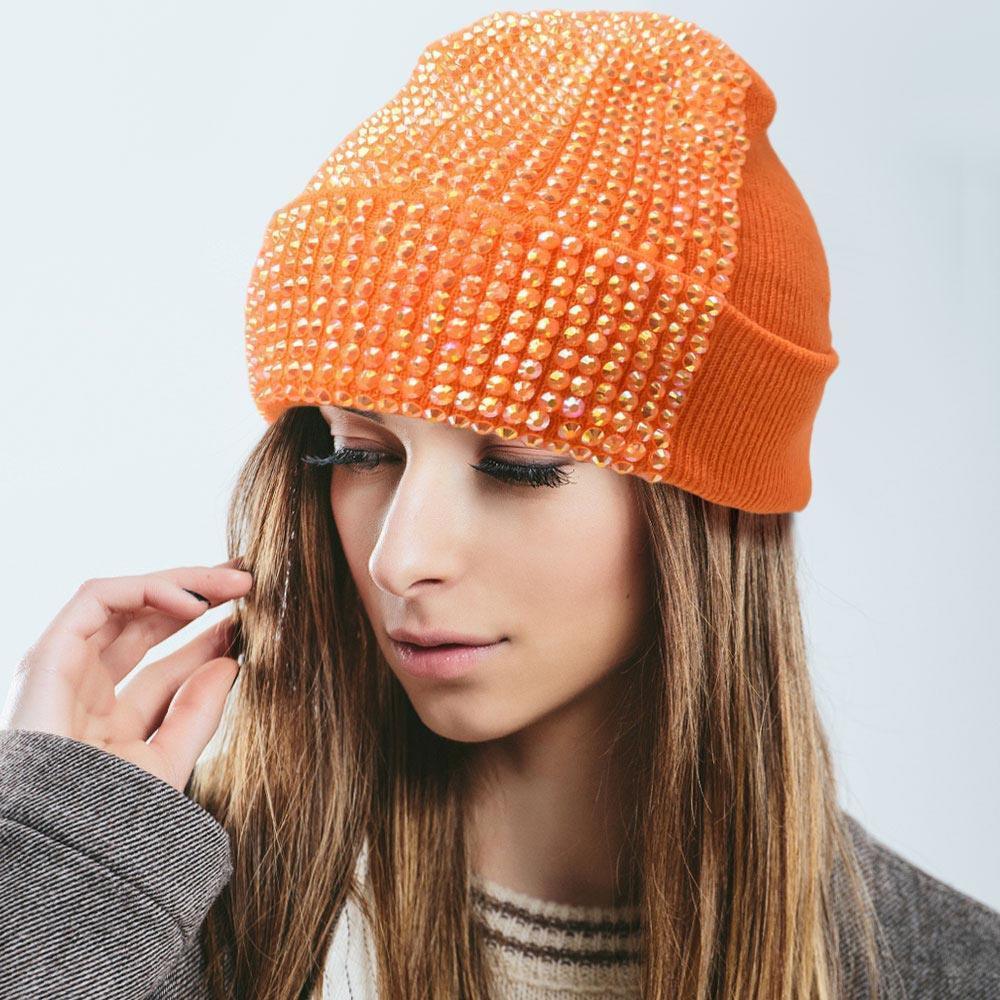 Single Sided Studded Knit Beanie Hat - Jewelry Store by Erik Rayo