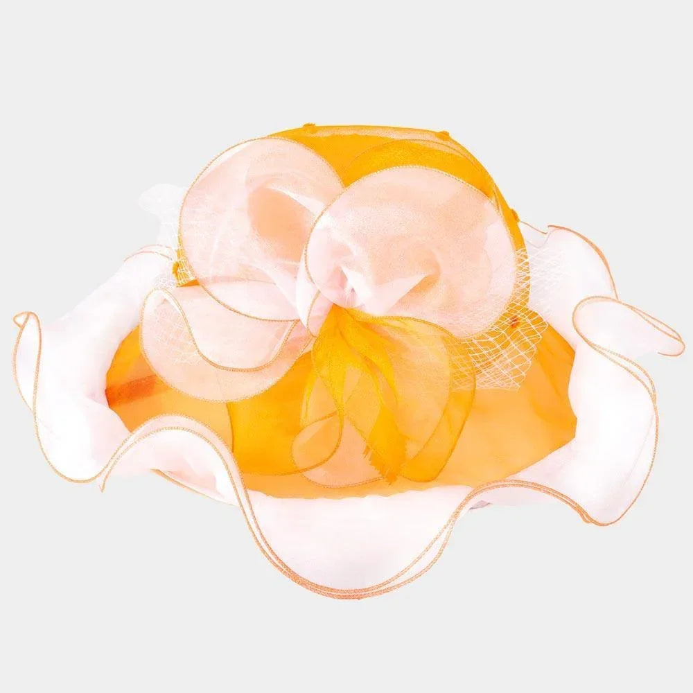 Two Tone Contrast Floral Organza Dressy Hat - Jewelry Store by Erik Rayo