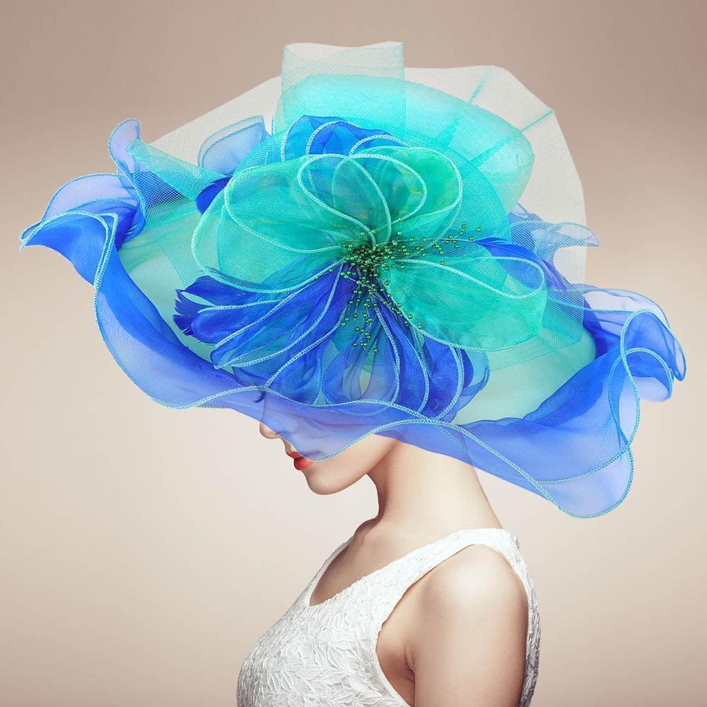 Flower Accented Double Layered Organza Hat - Jewelry Store by Erik Rayo