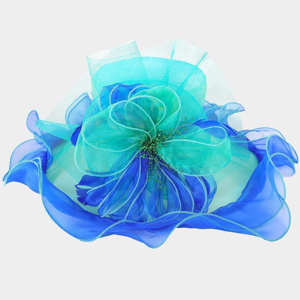 Flower Accented Double Layered Organza Hat - Jewelry Store by Erik Rayo