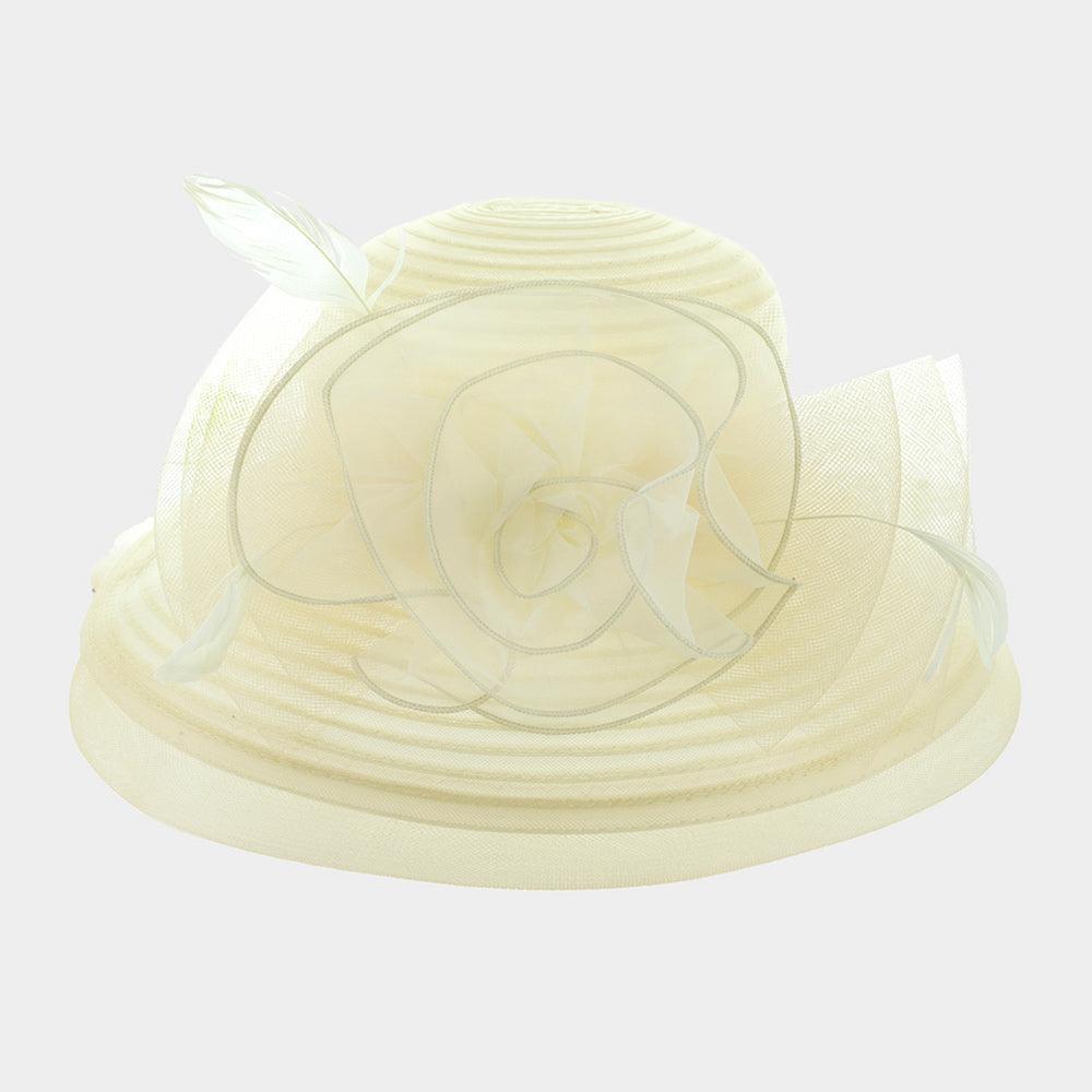 Satin Braid Mesh Flower Dressy Hat - Jewelry Store by Erik Rayo