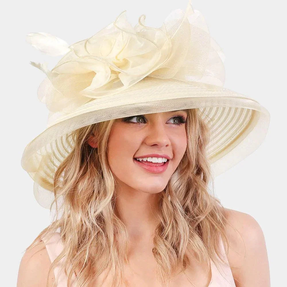 Satin Braid Mesh Flower Dressy Hat - Jewelry Store by Erik Rayo