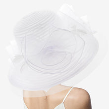 Load image into Gallery viewer, Satin Braid Mesh Flower Dressy Hat
