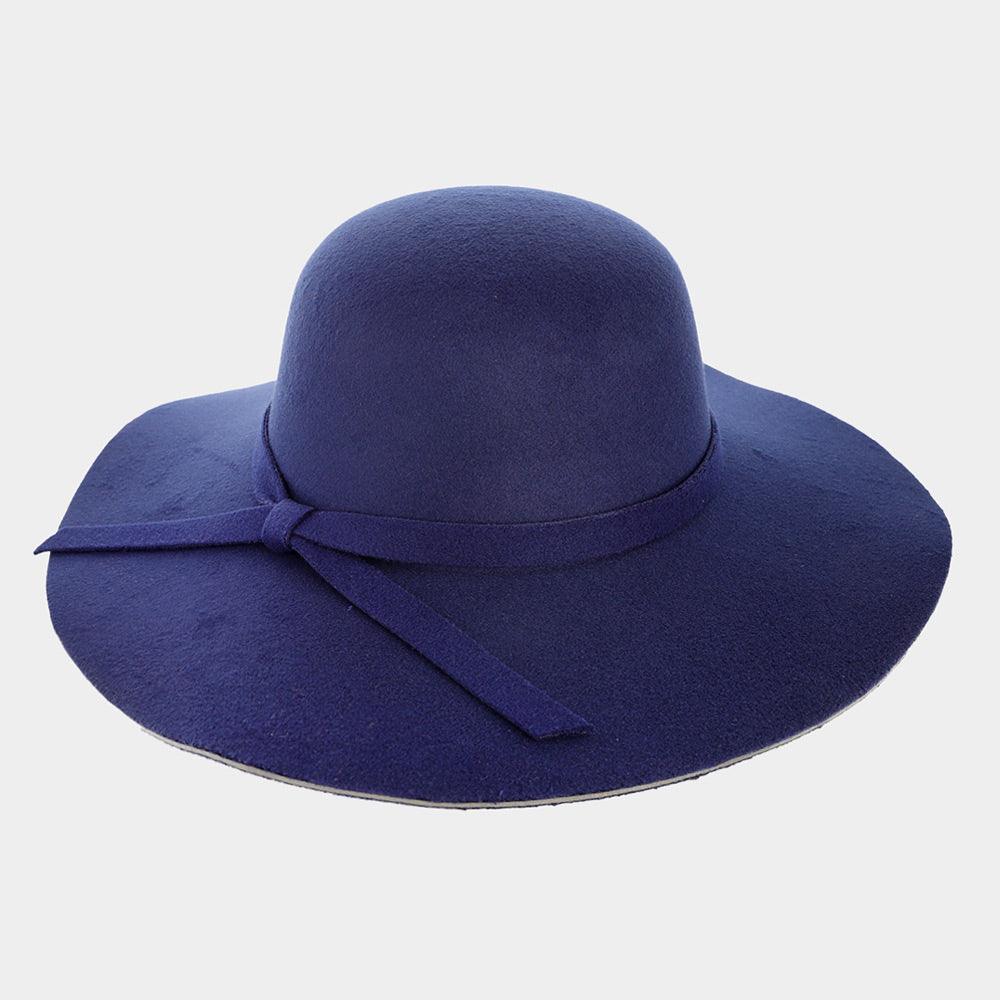 Ribbon Band Pointed Wide Brimmed Floppy Hat