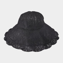 Load image into Gallery viewer, Leaf Detailed Chin Tie Lace Sun Hat
