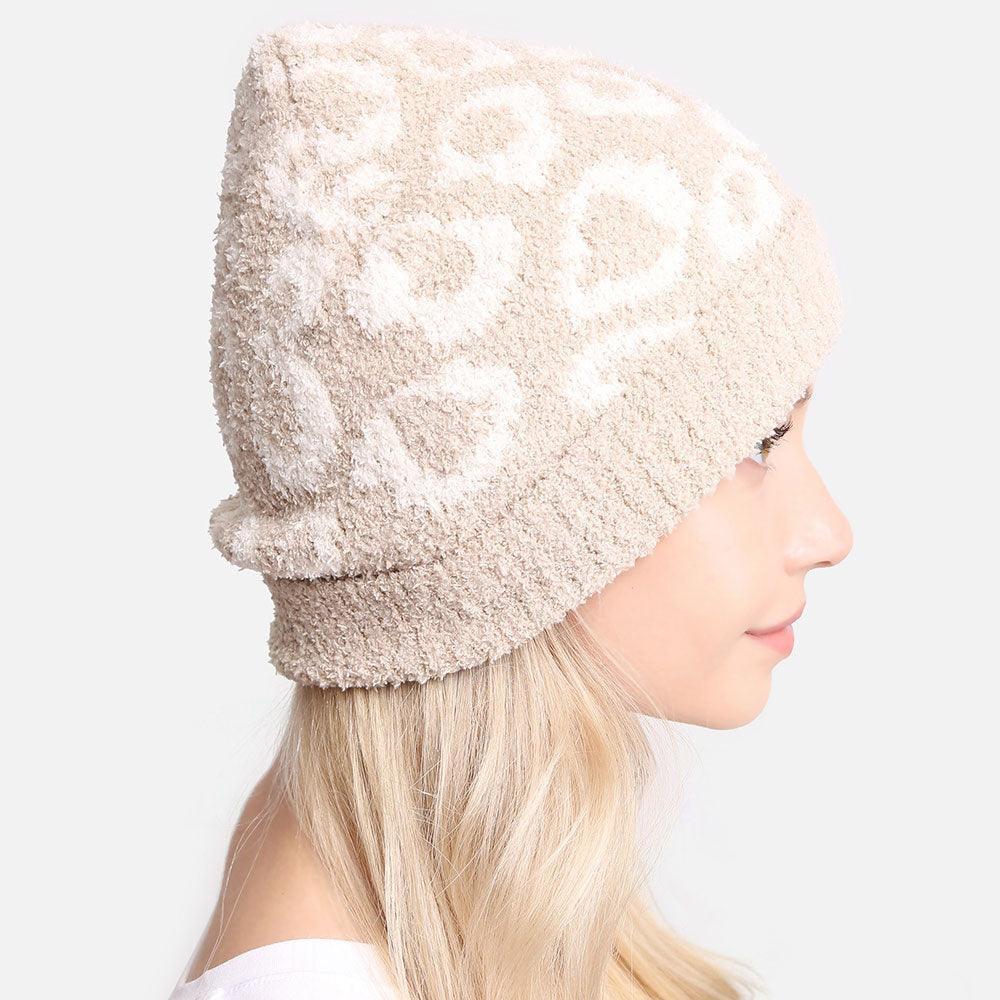 Leopard Patterned Soft Knit Beanie Hat - Jewelry Store by Erik Rayo