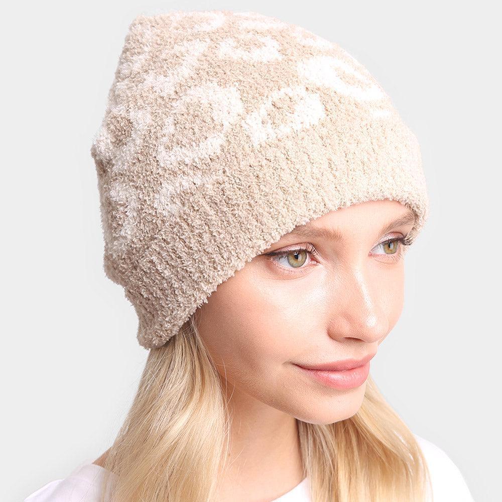 Leopard Patterned Soft Knit Beanie Hat - Jewelry Store by Erik Rayo