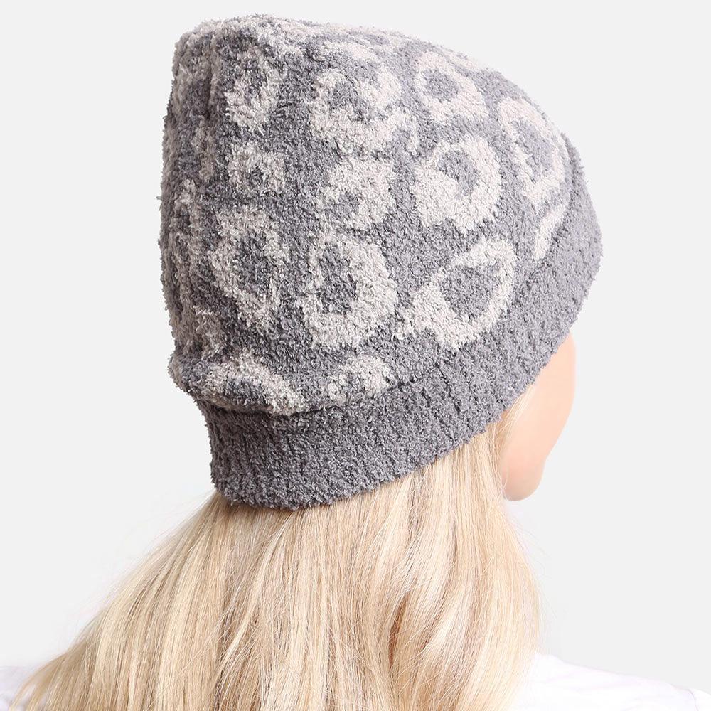 Leopard Patterned Soft Knit Beanie Hat - Jewelry Store by Erik Rayo