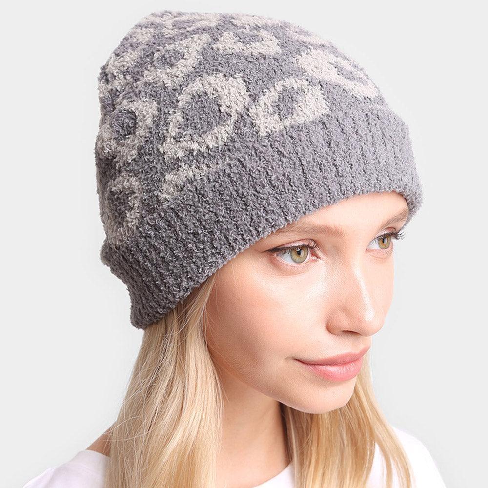 Leopard Patterned Soft Knit Beanie Hat - Jewelry Store by Erik Rayo