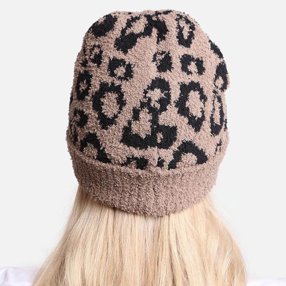 Leopard Patterned Soft Knit Beanie Hat - Jewelry Store by Erik Rayo