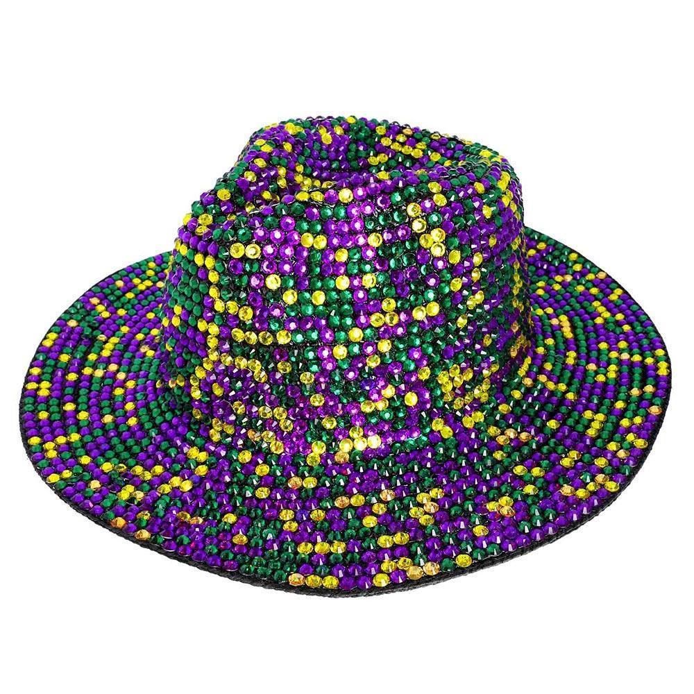 Bling Studded Mardi Gras Fedora Hat - Jewelry Store by Erik Rayo