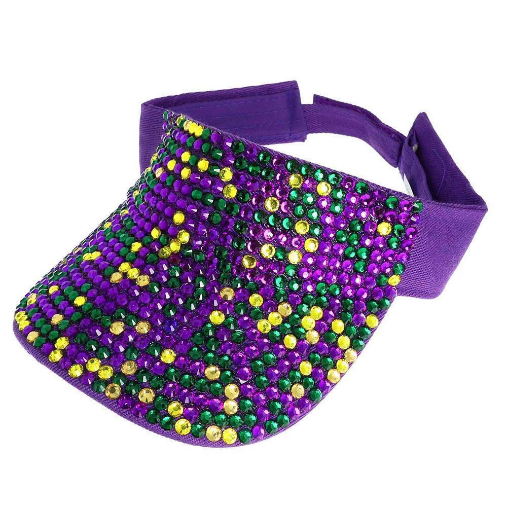 Bling Studded Mardi Gras Visor Hat - Jewelry Store by Erik Rayo