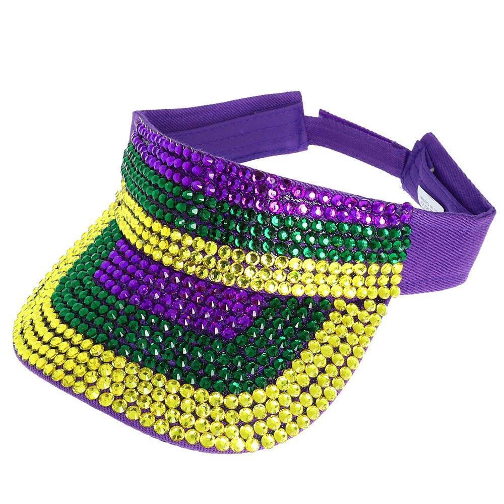 Bling Studded Mardi Gras Visor Hat - Jewelry Store by Erik Rayo