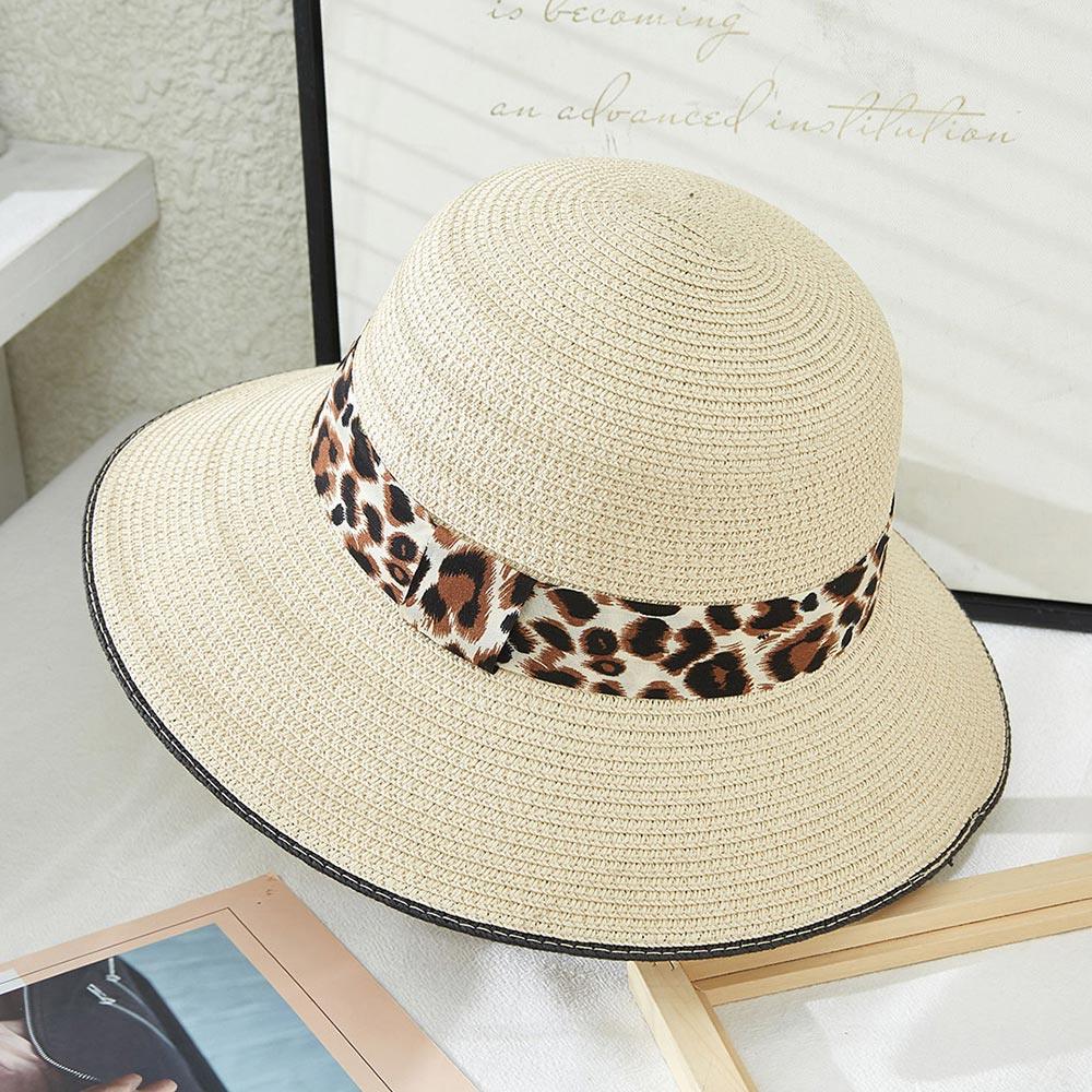 Leopard Trim Bowler Hat