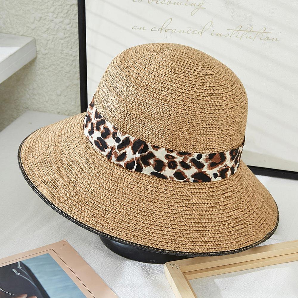 Leopard Trim Bowler Hat