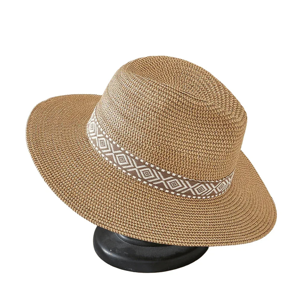 Aztec Strap Straw Fedora Hat - Jewelry Store by Erik Rayo