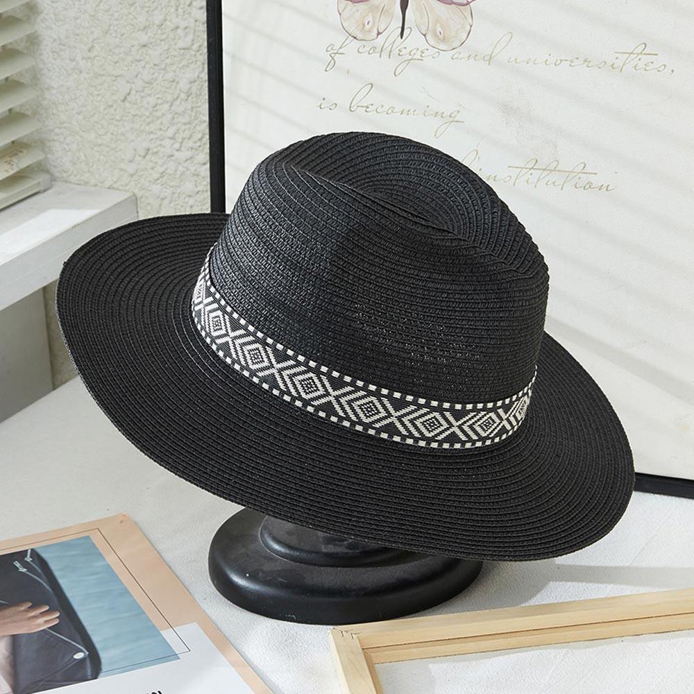 Aztec Strap Straw Fedora Hat - Jewelry Store by Erik Rayo