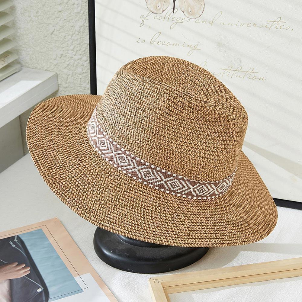 Aztec Strap Straw Fedora Hat - Jewelry Store by Erik Rayo