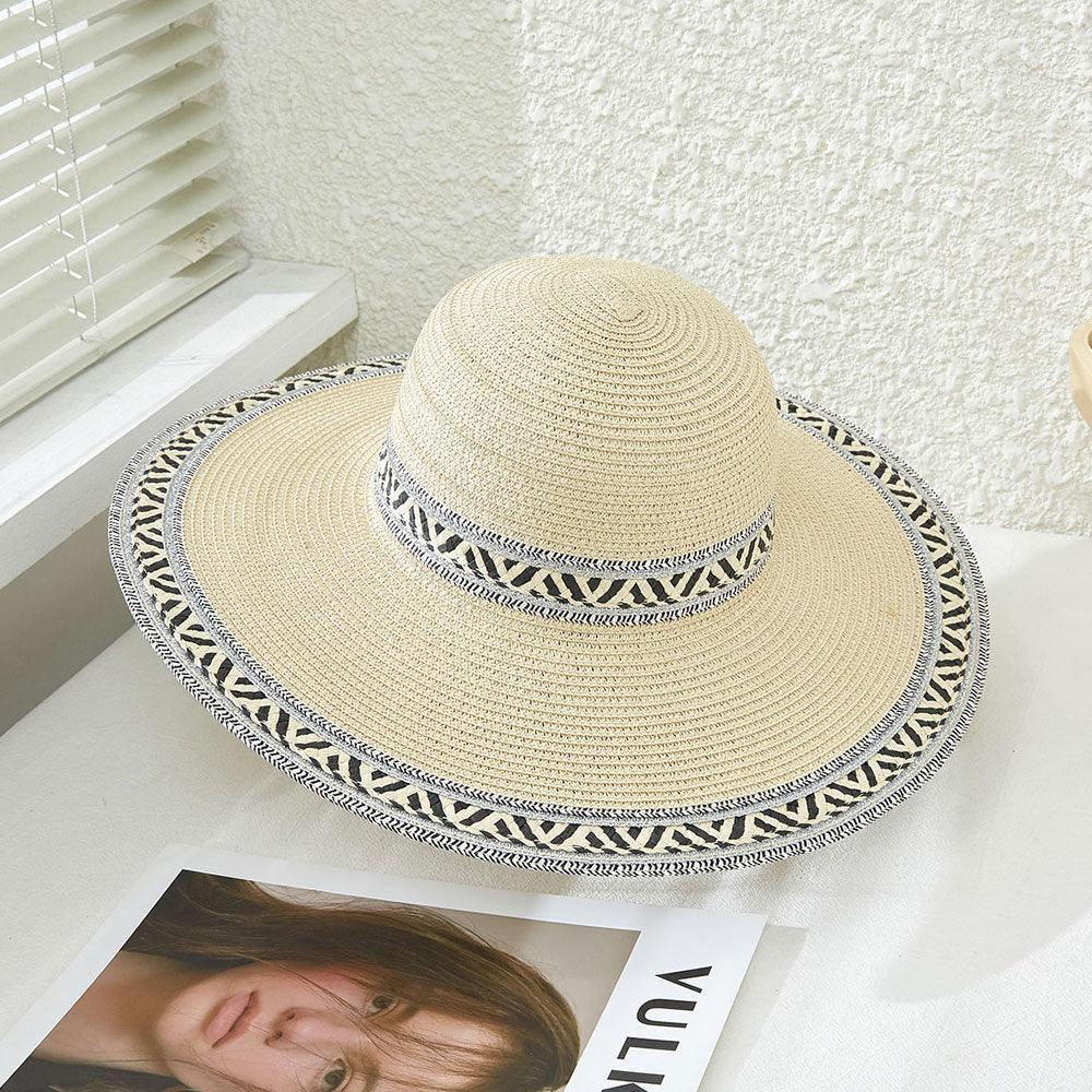 Aztec Patterned Band Straw Sun Hat - Jewelry Store by Erik Rayo