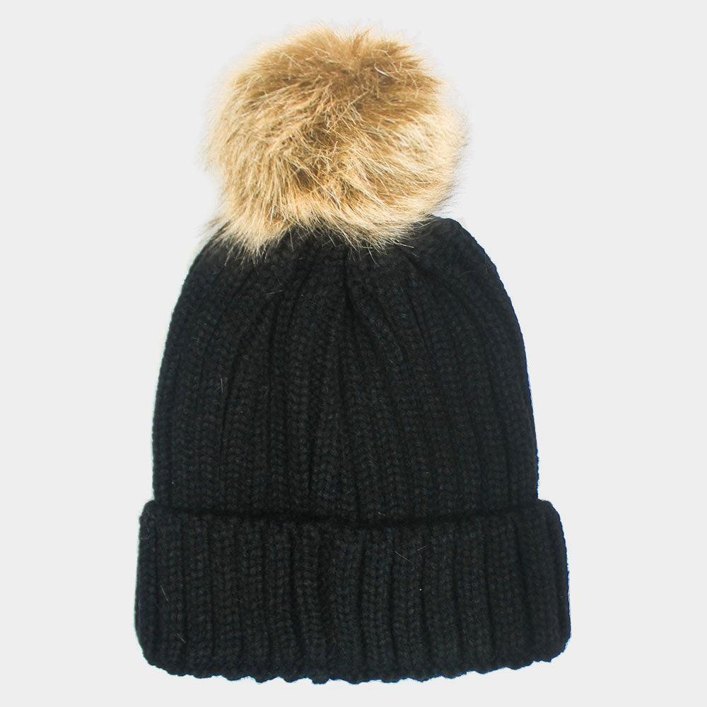 Cable Knit Pom Pom Beanie Hat - Jewelry Store by Erik Rayo