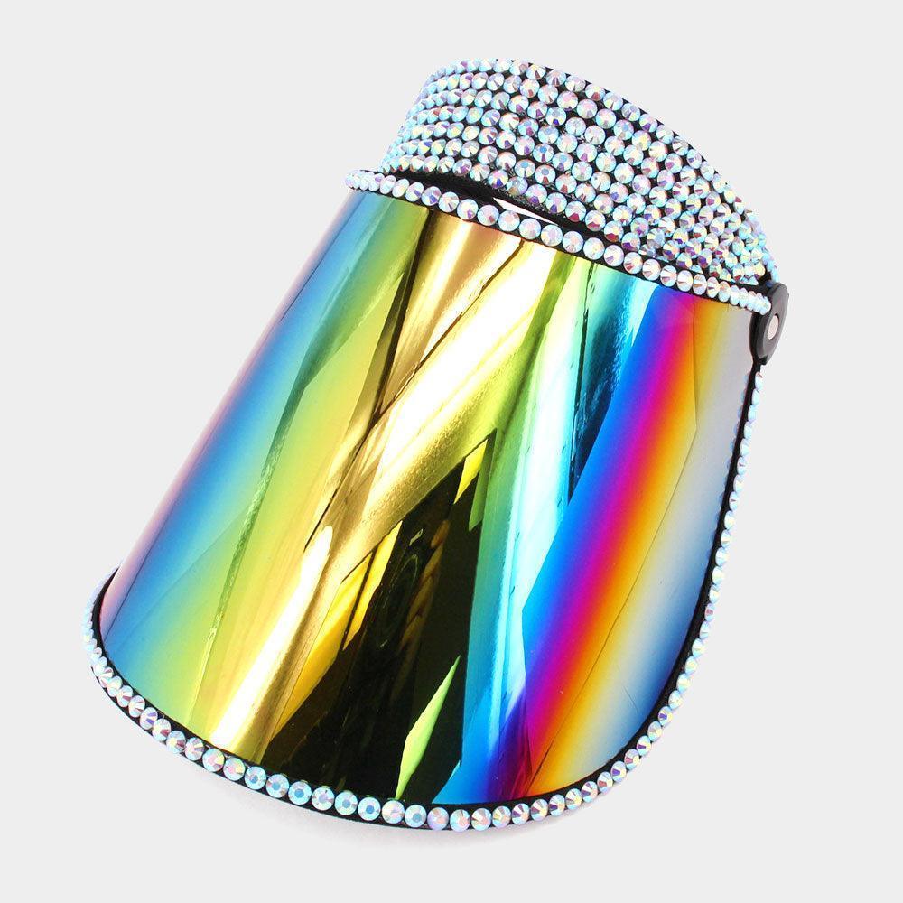 Studded Hologram Fashion Visor Sun Hat - Jewelry Store by Erik Rayo