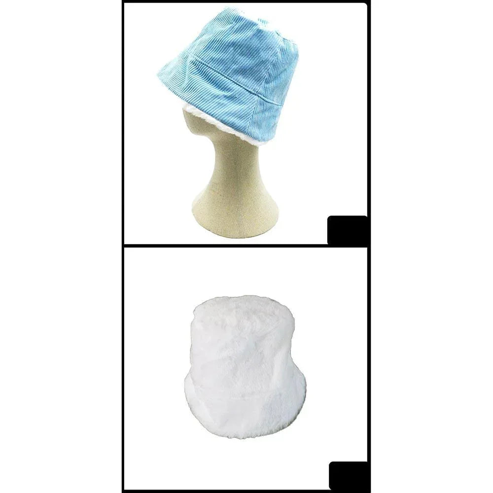 Reversible Corduroy Soft Faux Fur Bucket Hat - Jewelry Store by Erik Rayo