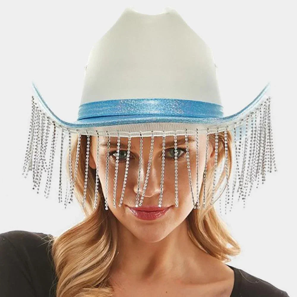 Rhinestone Fringe Glittered Cowboy Hat - Jewelry Store by Erik Rayo