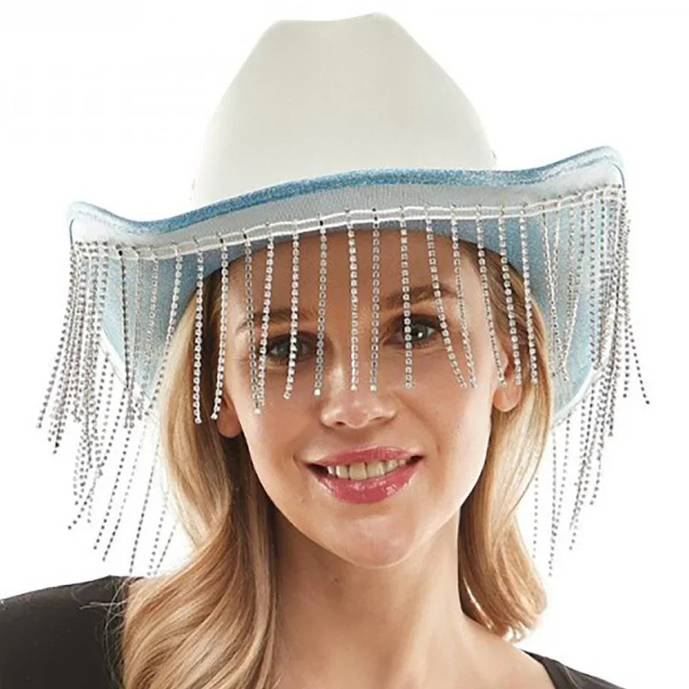 Rhinestone Fringe Glittered Cowboy Hat - Jewelry Store by Erik Rayo