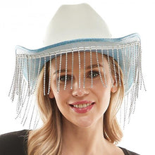 Load image into Gallery viewer, Rhinestone Fringe Glittered Cowboy Hat
